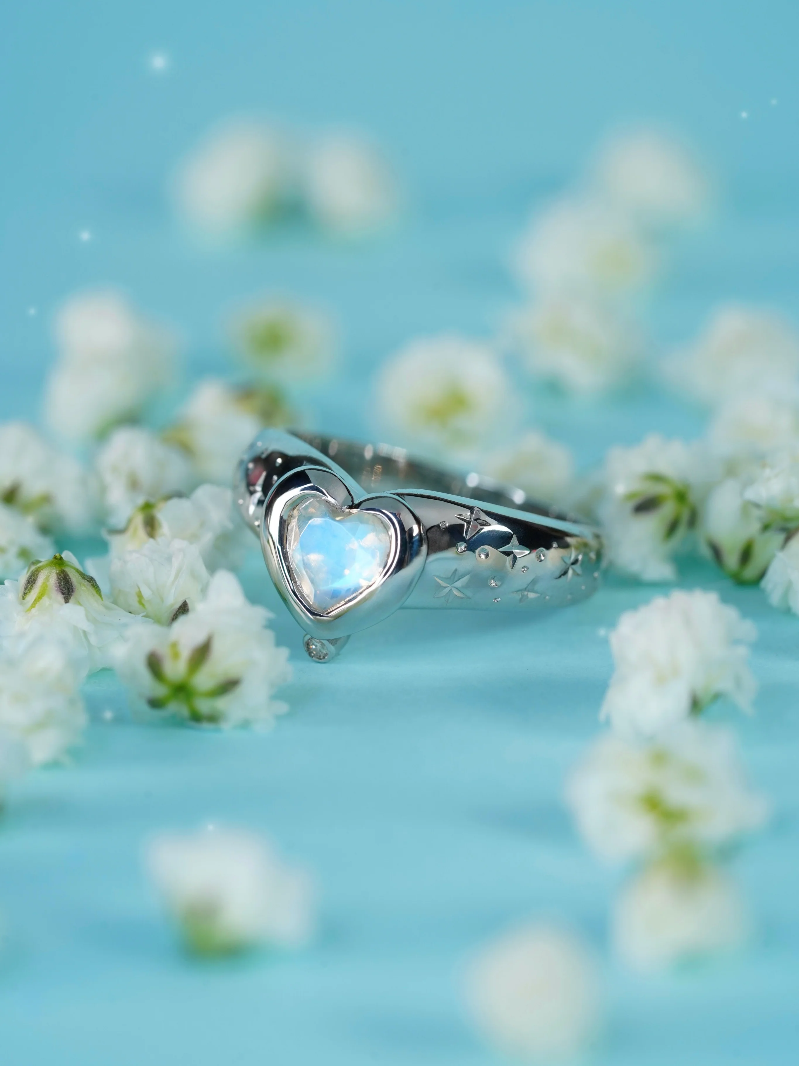 Anillo Altair, Vega y pendientes Pink Lemonade - Boda Alba - Image 5
