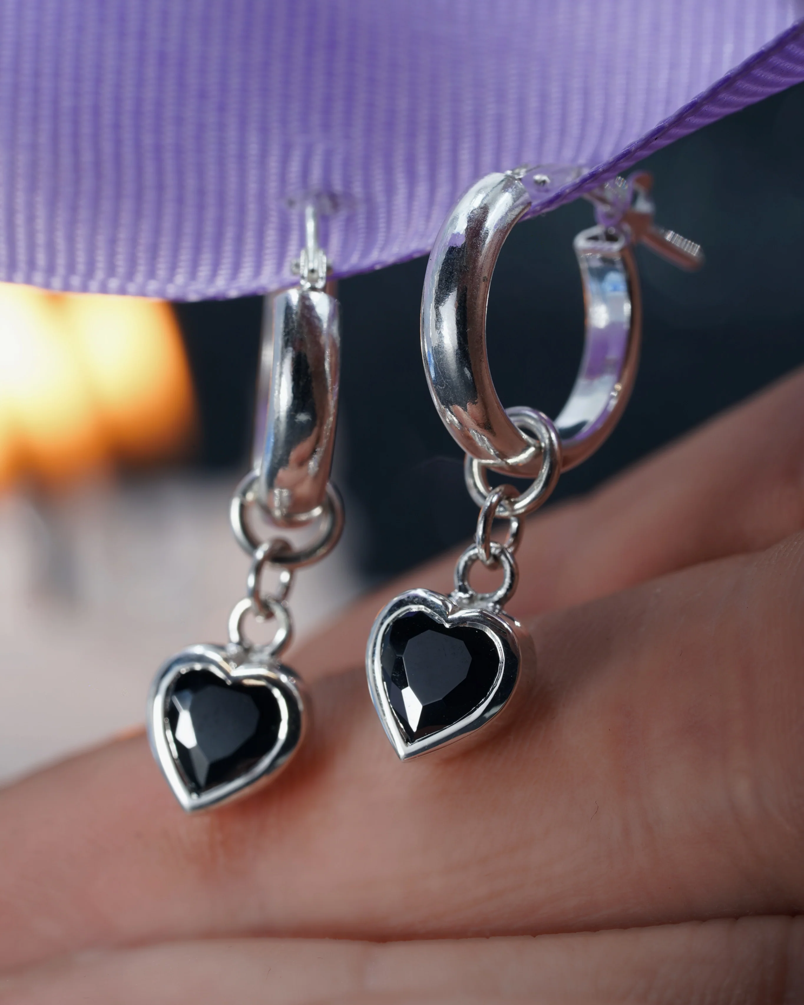 black hearts earrings