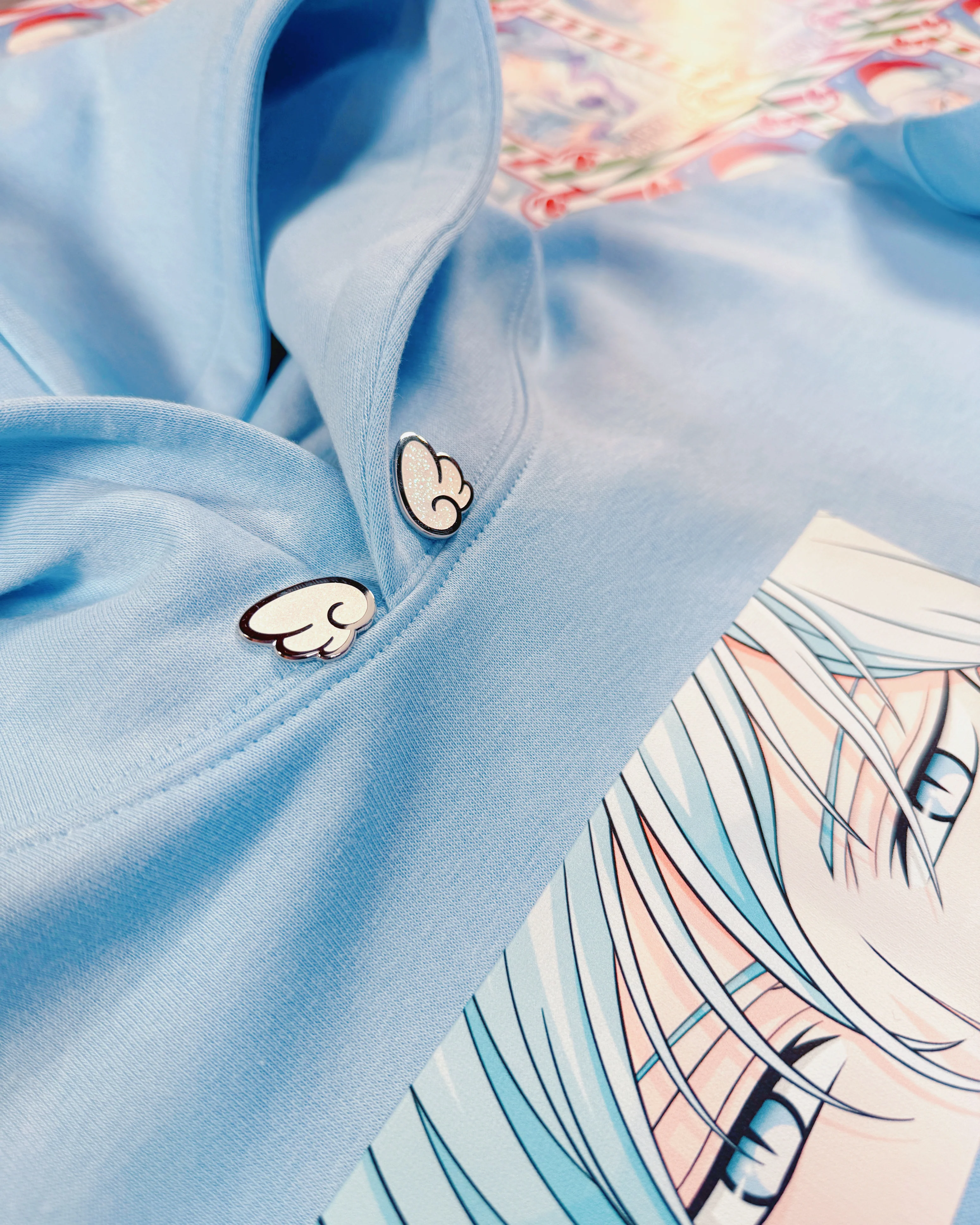 HOODIE "MOON" (BABY BLUE) - Image 6